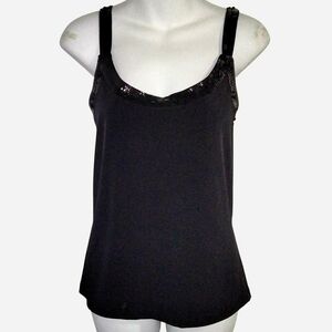 Avenue Black Camisole with Sequin Detail